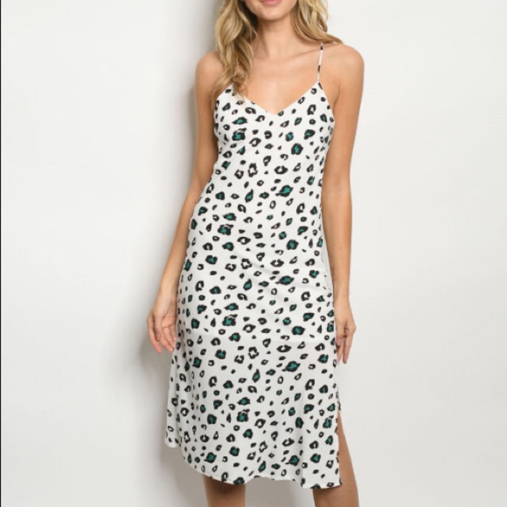 Leopard Print Slip Midi dress